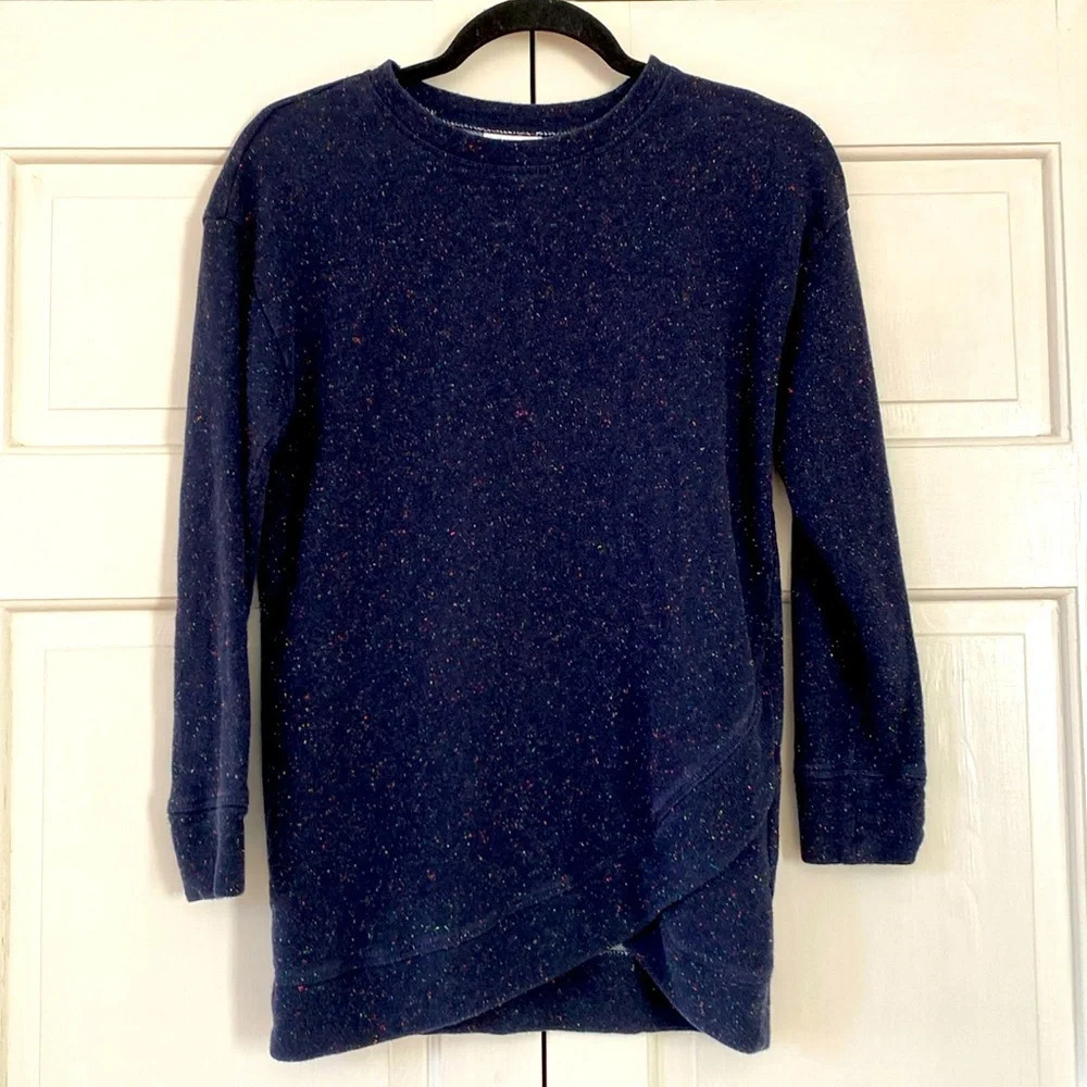 Zella Navy‎ Highlighter Neon Confetti Splatter Sweatshirt Size Large Athleisure